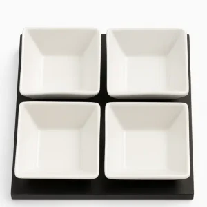 Saladeira Set 4 com Suporte de Madeira