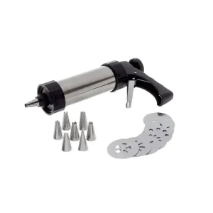 Seringa Pastelaria Inox com 8 Bicos + 8 Discos
