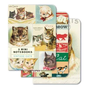 Mini Cadernos Vintage Gatos