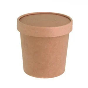 Taça Sopa com Tampa Kraft 944 ml 11,8×9,3x13cm c/25