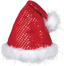 Gorro Pai Natal Vermelho com Pêlo e Lantejoulas