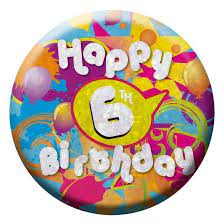 Crachá 6 Anos Happy Birthday