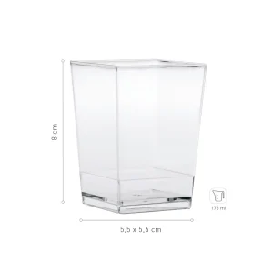 Mini Copo Vaso Plástico 5,5×5,5x8cm 175ml c/6